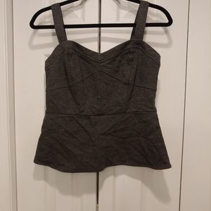 Dark Grey Peplum Top